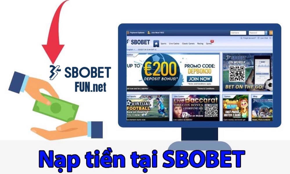 Nạp tiền tài khoản Sbobet dễ dàng cùng SbobetFun